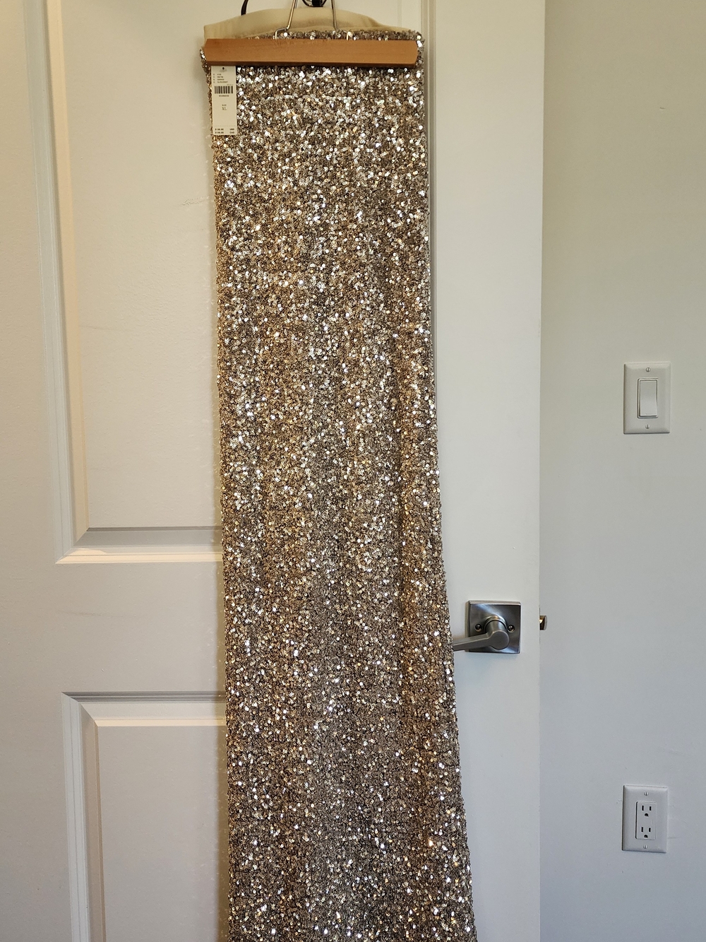NWT Anthropologie Gold Sequin Maxi Skirt
